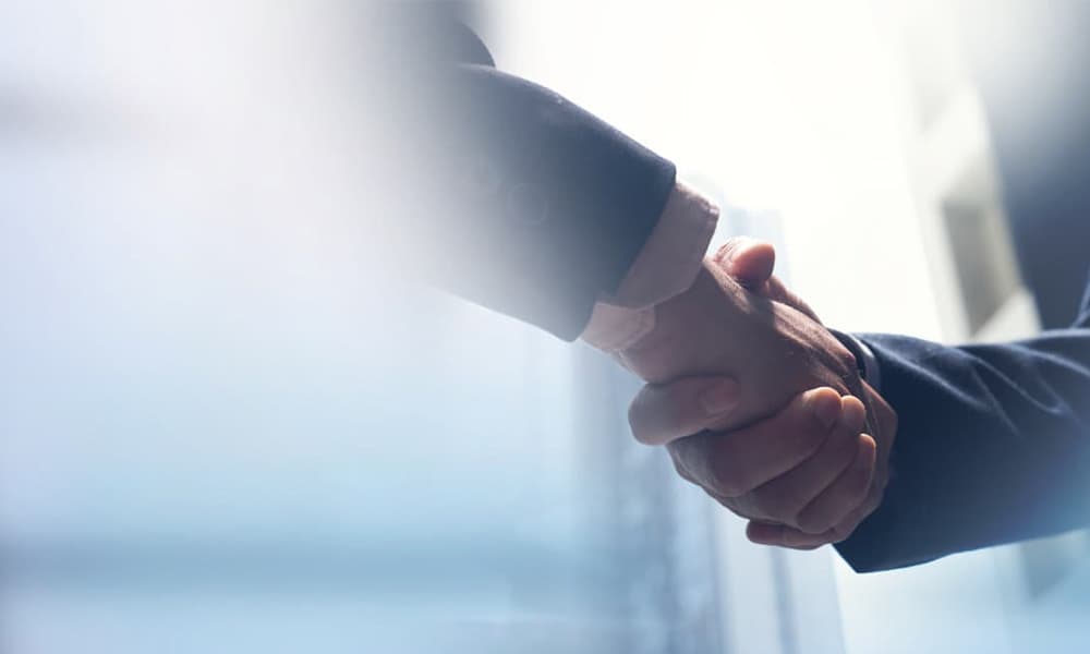 握手をしている写真